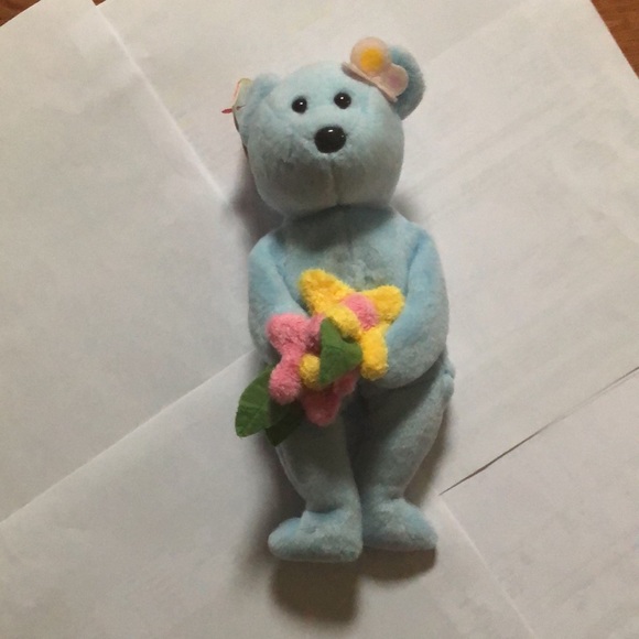 TY BEANIE blue bonnet bear 9” - Picture 2 of 4